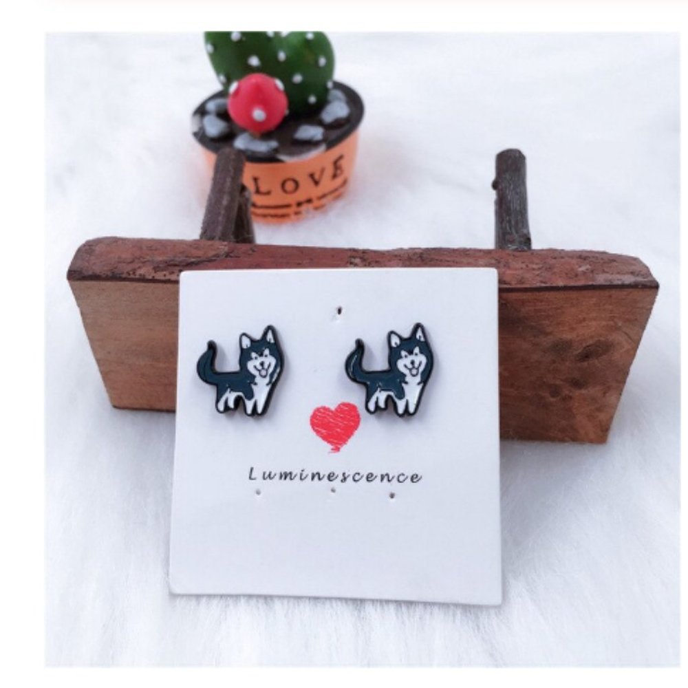 Dog stud earring allergy free